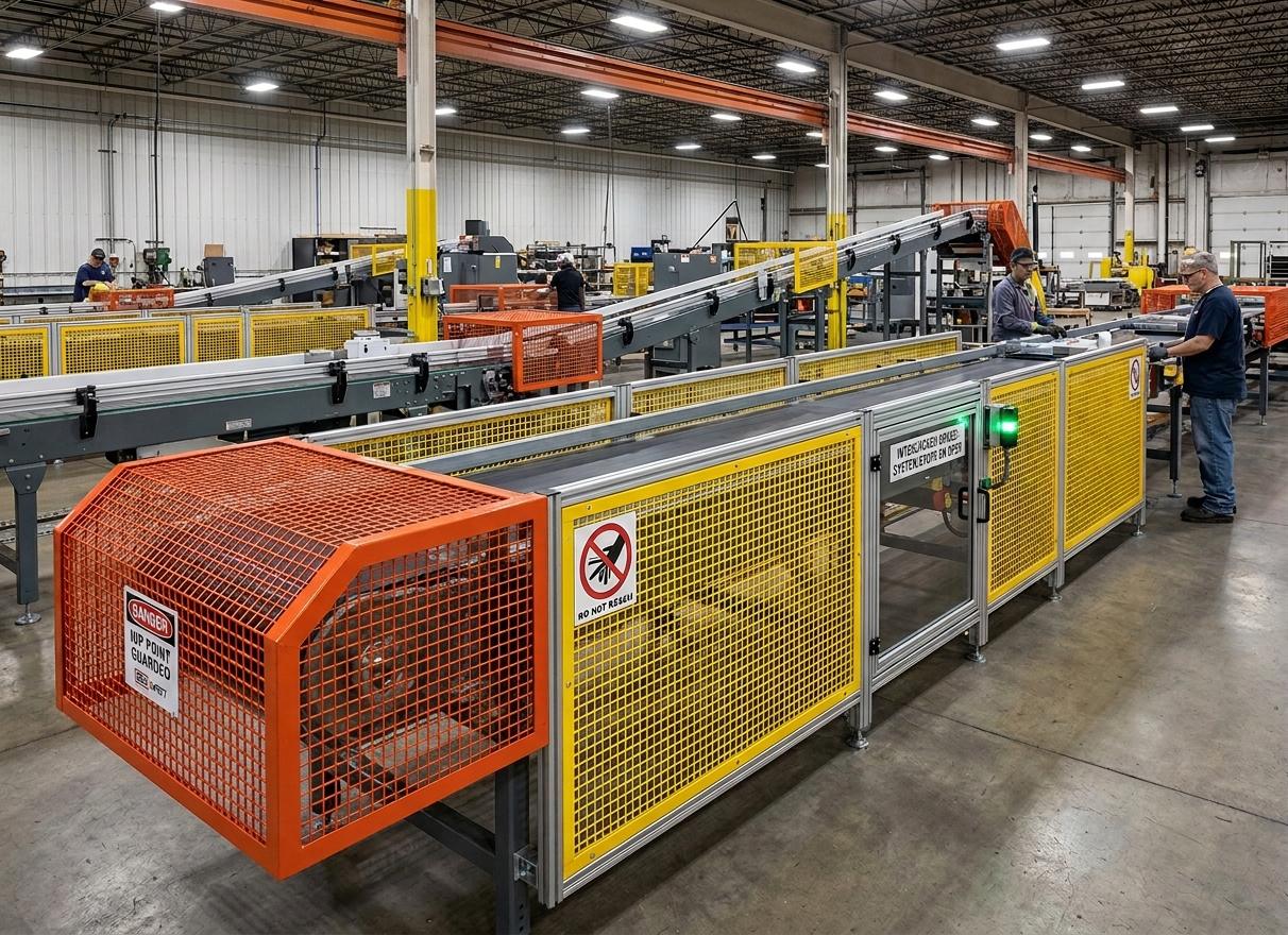 conveyor system with safety guards